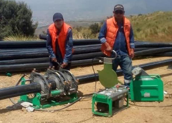 التلقائي PE PPR HDPE الأنابيب بعقب آلة لحام الانصهار ل 90 مم - 250 مم