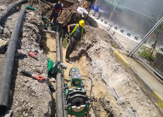 HDPE الهيدروليكية بعقب آلة لحام الانصهار ل 280 مم