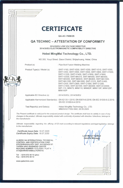 الصين Hebei Boda Plastic Technology Co., Ltd. الشهادات