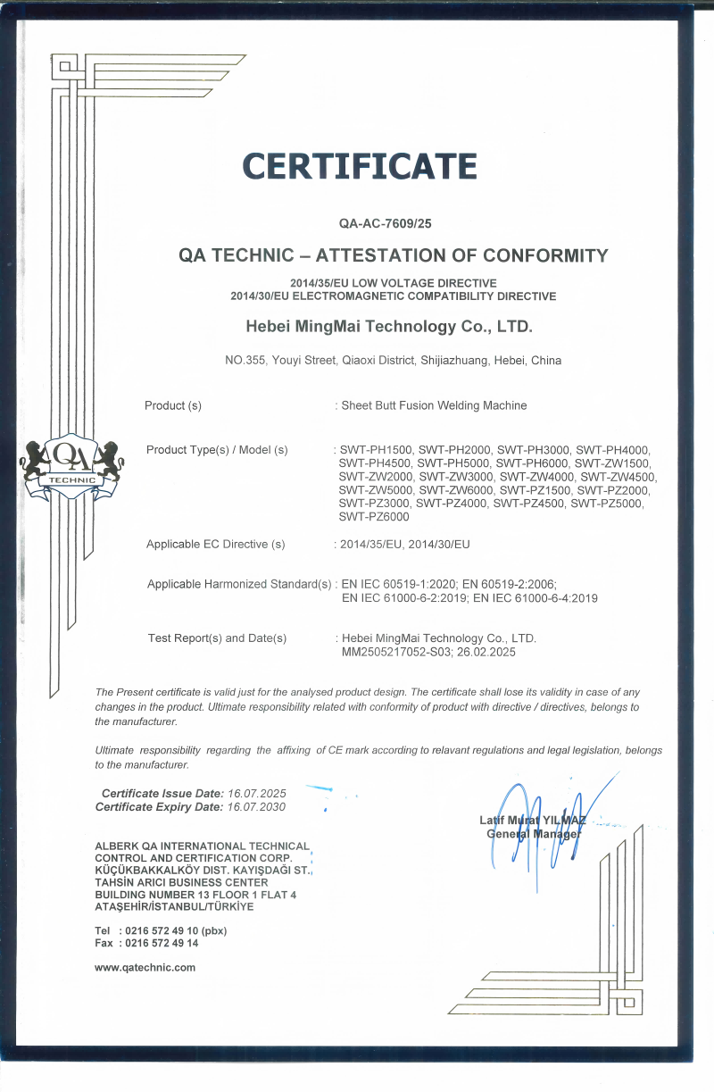 الصين Hebei Mingmai Technology Co.,Ltd الشهادات